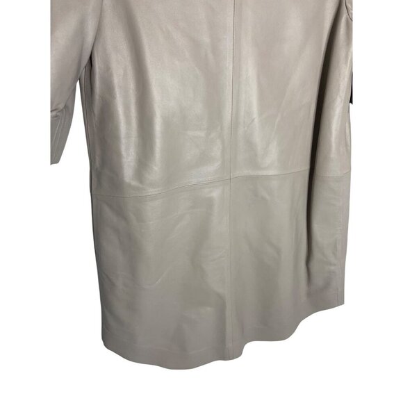 COS A-Line Neutral Short Sleeve Leather Dress-sz XS - Picture 11 of 13